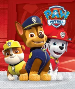 Paw Patrol Ready For Action Servetten 33x33 cm 20 Stuks Rood/Wit