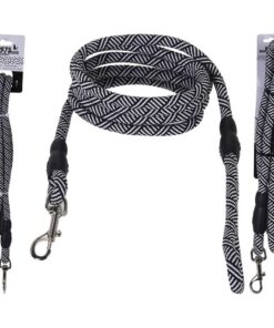 Pets Black and White Collection Hondenriem 130cm Zwart/Wit