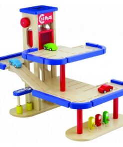 Pintoy Houten Garage + 3 Houten Autootjes