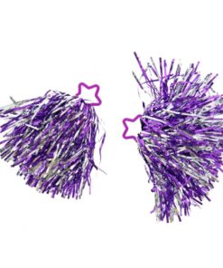 Alternative view of Pom Poms 2 Stuks Paars/Zilver