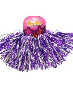 Pom Poms 2 Stuks Paars/Zilver