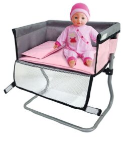 Poppen Verzorgingstafel 39x25x39 cm Grijs/Roze