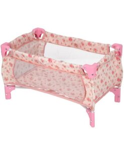 Poppenbed Opvouwbaar Bloemenpatroon Roze