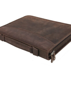 Pride and Soul JU-30125 Conferentiemap P&S A4 VIGGO Bruin Leer Met 4 Ringsmechaniek