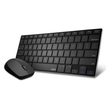 Rapoo 9000M Multimodus Draadloze Ultraslanke Desktop Combo Set QWERTY Zwart - Afbeelding 2