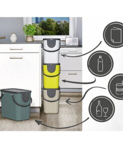 Alternative view of Rotho Albula Afvalscheidingsprullenbak 25L Antraciet