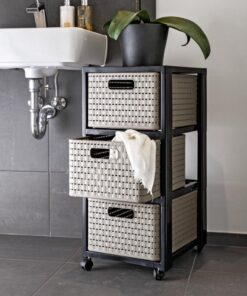 Alternative view of Rotho Country Design Ladekast met Wielen 3x18L Cappuccino