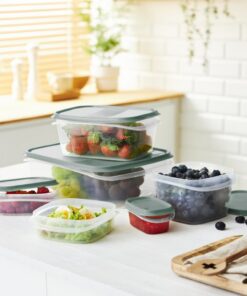 Alternative view of Rotho ELEMENTS Koelkast Bewaardoos Rond 0.4L Mistletoe Groen/Transparant