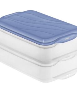 Rotho RONDO Vleeswarendoos 2x1.35L Horizon Blauw/Transparant
