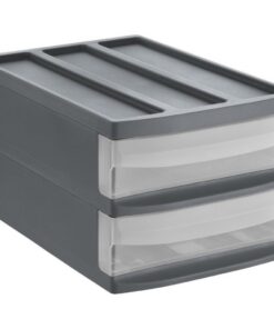 Rotho SYSTEMIX Design Ladekast met 2 Lades 39.5x25.5x20.3 cm Antraciet