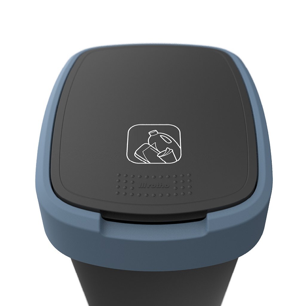 Rotho Twist Afvalbak 50L Horizon Blauw/Antraciet - Image 2