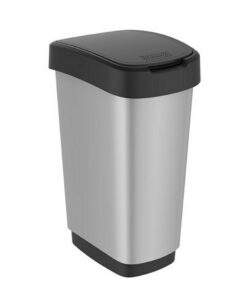 Rotho Twist Afvalbak 50L Zilver/Metallic