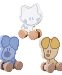 Rubo Toys Woezel en Pip Baby Houten Wielfiguren Assorti