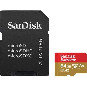 Sandisk MicroSDXC Extreme 64GB 170/80 Mb/s - A2 - V30 - SD - Afbeelding 3