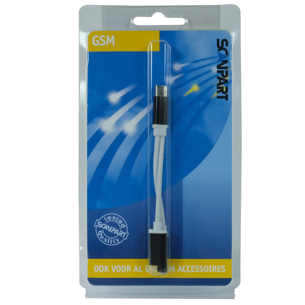 Scanpart Adapter USB-C(m)>USB-C(f) en Jack Zwart/Wit - Image 2