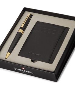 Sheaffer SF-G2932551-2 Balpen 300 M Giftset Glossy Black Chrome Gold Tone + Creditcardhouder