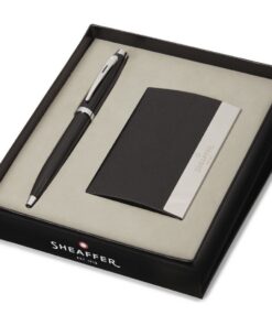 Sheaffer SF-G2933851-3 Balpen 100 M Giftset Glossy Black Lacquer Chrome Plated + Visitekaarthouder