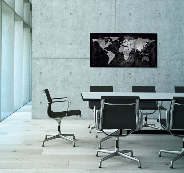 Sigel SI-GL270 Glasmagneetbord Artverum 910x460x15mm Wereldkaart - Image 4