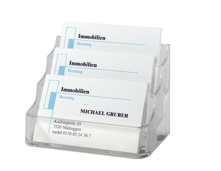 Sigel SI-VA130 Visitekaartjeshouder Transparant 94x56mm Met 3 Vakken - Image 2