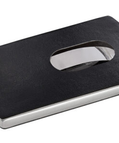 Sigel SI-VZ121 Visitekaartetui Zwart Lederlook "Snap" Voor Kaarten Tot 91x57mm