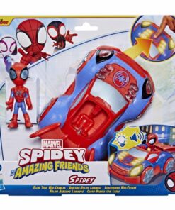 Spiderman Spidey And His Amazing Friends Voertuig met Figuur + Licht en Geluid Assorti