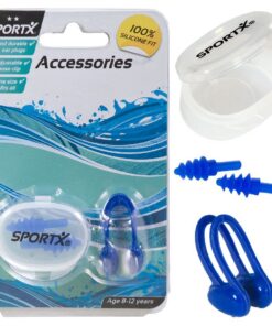 SportX Junior Neusclip en Oordopjes 2 Sterren Blauw