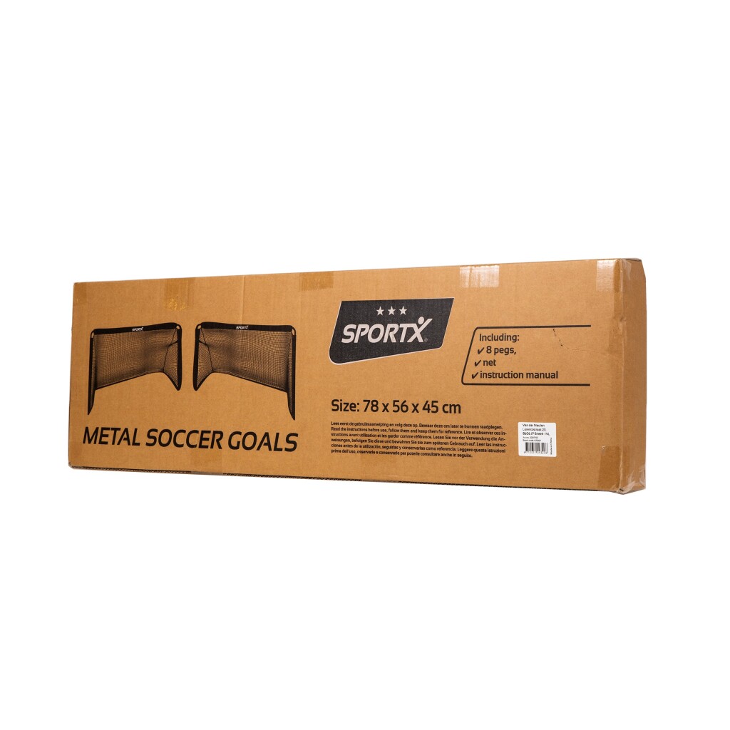 SportX Metalen Voetbaldoelen 78x56x45 cm 2 Stuks Zwart - Afbeelding 3