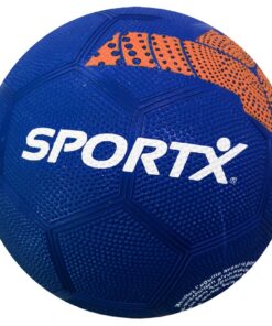 Alternative view of SportX Rubberen Voetbal 22 cm Blauw/Oranje
