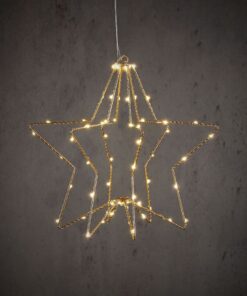 Ster Hangend 60 LEDs Warm Wit 32x30 cm Goud