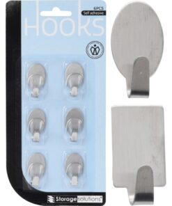 Storage Solutions RVS Haakjes 6 Stuks Assorti