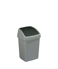 Sunware Delta Prullenbak Met Swingdeksel 10 L Zilvergrijs