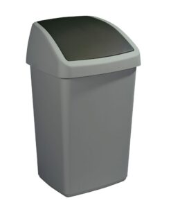 Sunware Delta Prullenbak Met Swingdeksel 50l Zilvergrijs