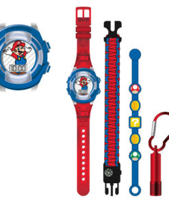 Super Mario LCD-Horloge Cadeauset Blauw/Rood