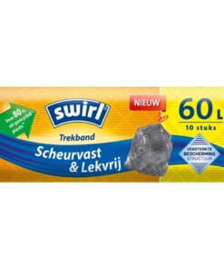 Swirl Vuilniszakken met Trekband 60L 10 Stuks Grijs