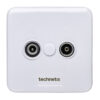Technetix TN-TRAS2000-S Radio/tv Wandcontactdoos Coax 2 Uitgangen Wit