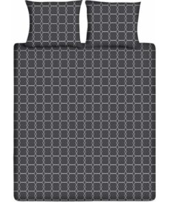 Ten Cate Katoenen Eenpersoons Dekbedovertrek 140x200/220 cm Graphic Antraciet