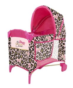 The Glam Crew Poppenbed met Luipaardprint Roze/Goud