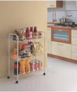 Tomado-Metaltex Grande Opbergrek op Wielen 64x31x84 cm Zilver