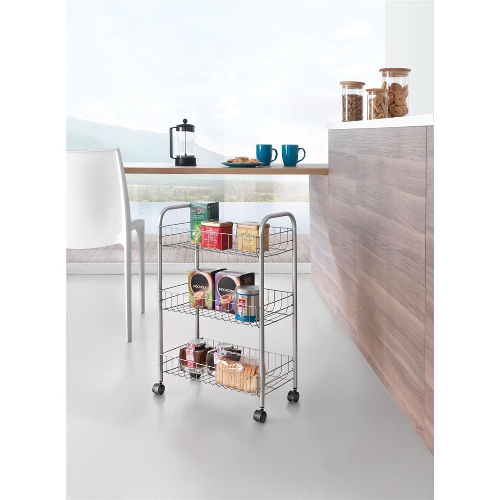 Tomado Metaltex Keuken/Badkamer Opbergtrolley Lugano 41x23x63 cm Wieltjes - Image 2