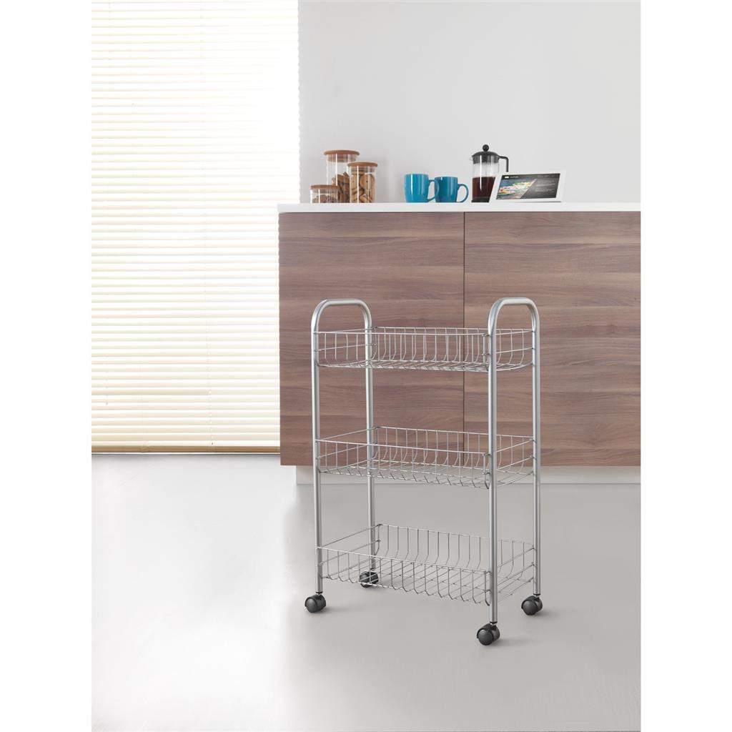 Tomado Metaltex Keuken/Badkamer Opbergtrolley Lugano 41x23x63 cm Wieltjes - Image 3