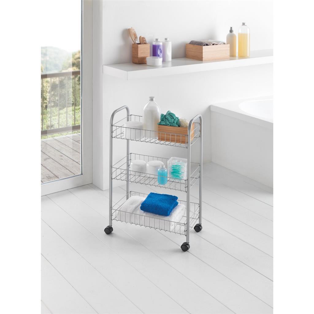 Tomado Metaltex Keuken/Badkamer Opbergtrolley Lugano 41x23x63 cm Wieltjes - Afbeelding 4