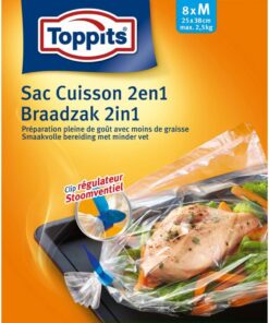 Toppits 2in1 Braad- en Stoomzakken M 8 Stuks