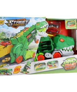 Transporter Dino + 2 Die-Cast Voertuigen Assorti