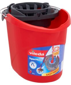 Vileda SuperMocio Emmer met PowerPress 10L Rood/Zwart