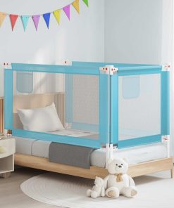 vidaXL Bedhekje peuter 150x25 cm stof blauw